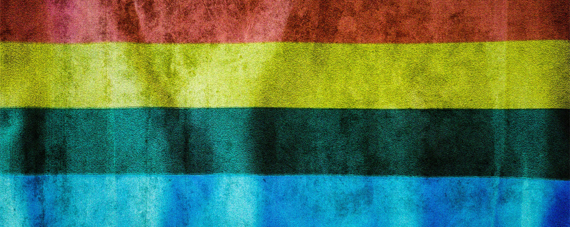 Image of a distressed LGBT flag