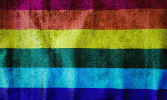 Image of a distressed LGBT flag