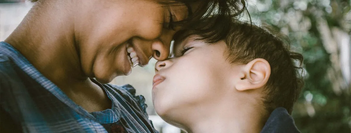 An image of a happy mother and her child.